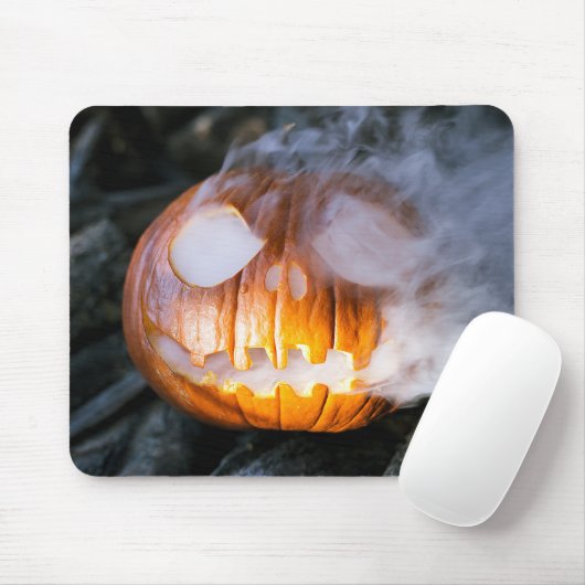 Headless Horseman's Jack-o-Lantern Head a Flame Muismat (Met muis)