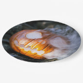 Headless Horseman's Jack-o-Lantern Head a Flame Papieren Bordje (Gekanteld)