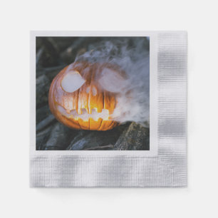 Headless Horseman's Jack-o-Lantern Head a Flame Servet