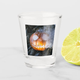 Headless Horseman's Jack-o-Lantern Head a Flame Shot Glas