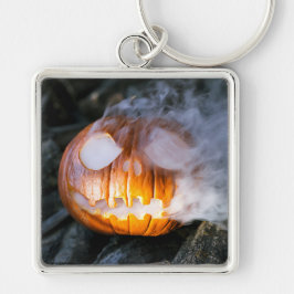 Headless Horseman's Jack-o-Lantern Head a Flame Sleutelhanger
