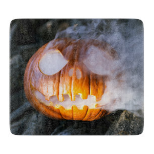 Headless Horseman's Jack-o-Lantern Head a Flame Snijplank