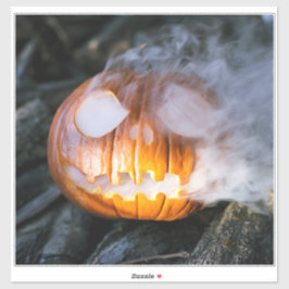 Headless Horseman's Jack-o-Lantern Head a Flame Sticker