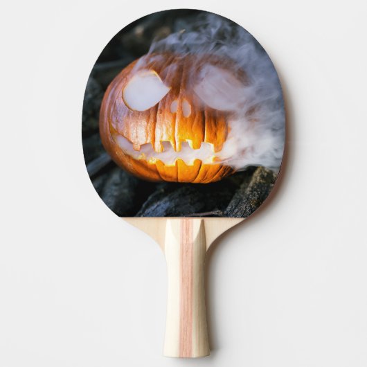 Headless Horseman's Jack-o-Lantern Head a Flame Tafeltennisbatje (Voorkant)