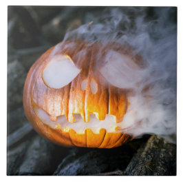 Headless Horseman's Jack-o-Lantern Head a Flame Tegeltje