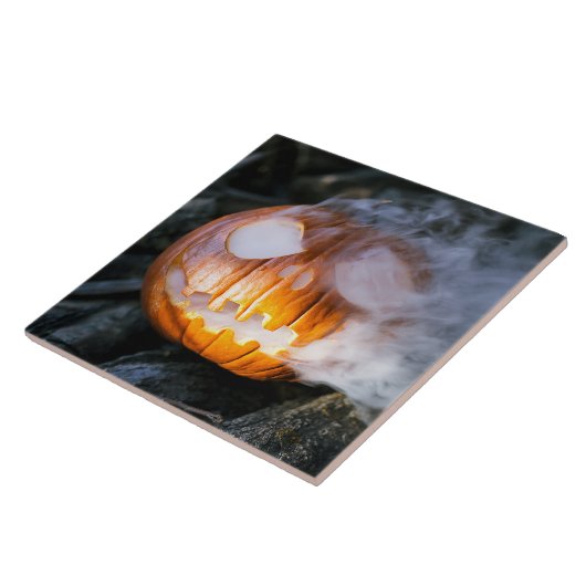 Headless Horseman's Jack-o-Lantern Head a Flame Tegeltje (Zijkant)
