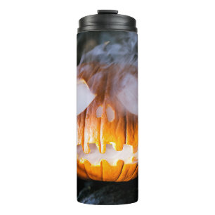 Headless Horseman's Jack-o-Lantern Head a Flame Thermosbeker