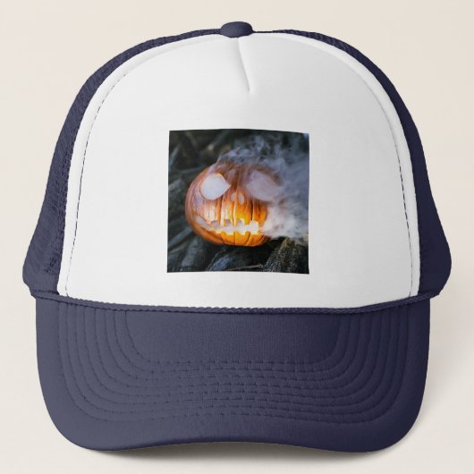 Headless Horseman's Jack-o-Lantern Head a Flame Trucker Pet (Voorkant)