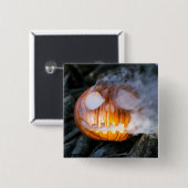 Headless Horseman's Jack-o-Lantern Head a Flame Vierkante Button 5,1 Cm (Voorkant /achterkant)