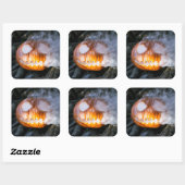 Headless Horseman's Jack-o-Lantern Head a Flame Vierkante Sticker (Vel)