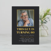 Headline 60th Birthday Party Photo Folie Uitnodiging (Staand Voorkant)