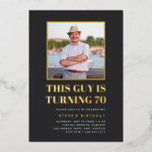 Headline 70th Birthday Party Photo Folie Uitnodiging (Voorkant)