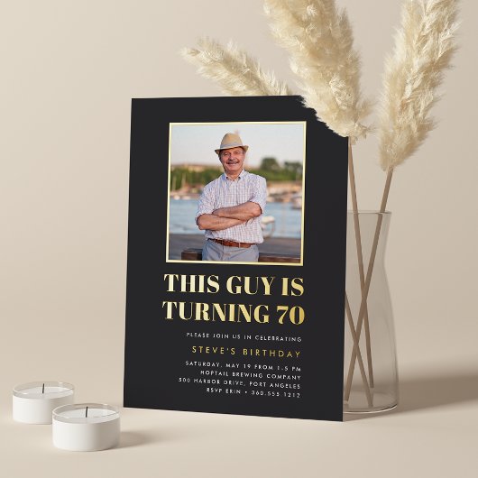 Headline 70th Birthday Party Photo Folie Uitnodiging