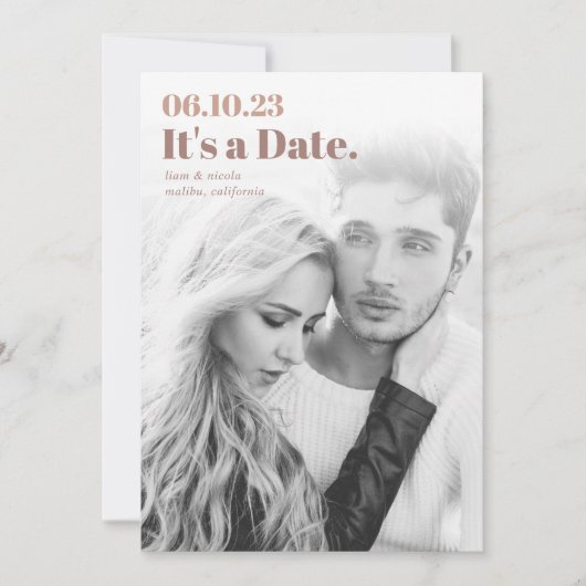 Headline | Moderne verticale foto Save The Date (Voorkant)