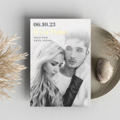 Headline | Moderne verticale foto slaat de datum o Folie Uitnodiging
