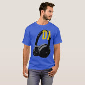 Headphone Pop Art DJ Disc Jockey Retro T-shirt (Voorkant volledig)