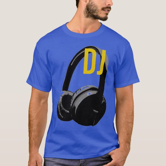 Headphone Pop Art DJ Disc Jockey Retro T-shirt (Voorkant)