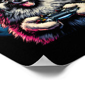 Headphone Video Game Keeshond Dog Gaming  Poster (Hoek)