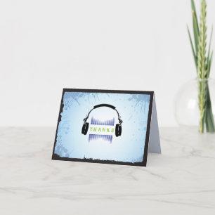 HEADPHONES Bar Bat Mitzvah Hartelijk dank Bedankkaart