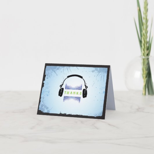 HEADPHONES Bar Bat Mitzvah Hartelijk dank Bedankkaart (Voorkant)