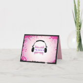 HEADPHONES Bar Bat Mitzvah Hartelijk dank Bedankkaart (Voorkant)