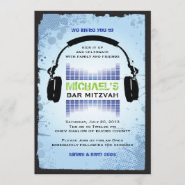 HEADPHONES Bar Bat Mitzvah Uitnodiging