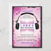HEADPHONES Bat Mitzvah Uitnodiging (Voorkant)