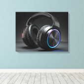 headphones canvas afdruk (Insitu (Houten vloer))