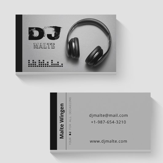 Headphones Grey DJ Visitekaartje