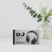 Headphones Grey DJ Visitekaartje (Staand voorkant)