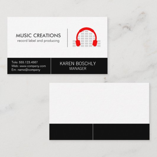 Headphones Producent en Creatief Visitekaartje (Voorkant / Achterkant)