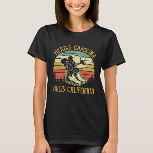 Heads Carolina Tail California Western Cowgirl Cou T-shirt (Voorkant)