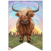 Heads en Tails Highland Koe Birthday Vlaggetjes (Eerste vlag)
