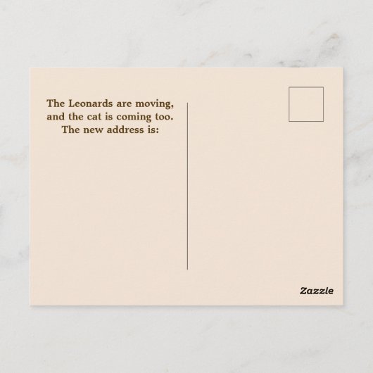 HEADS UP RELOCATION CARD BRIEFKAART (Achterkant)