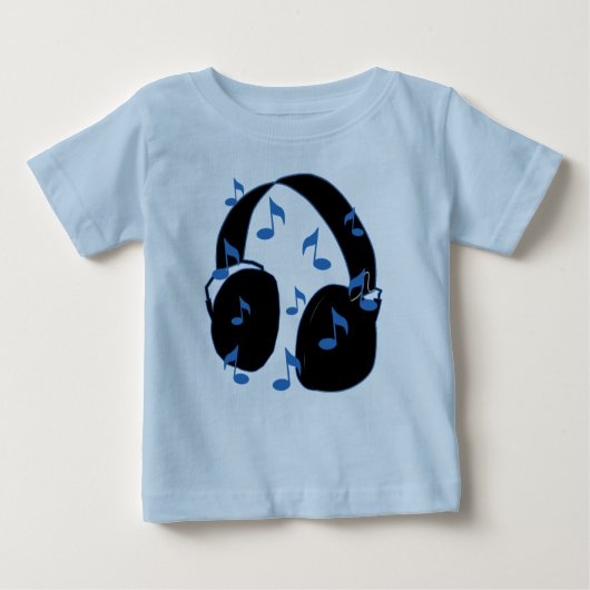 Headset met muzieknotities voor Baby in blauw (Voorkant)