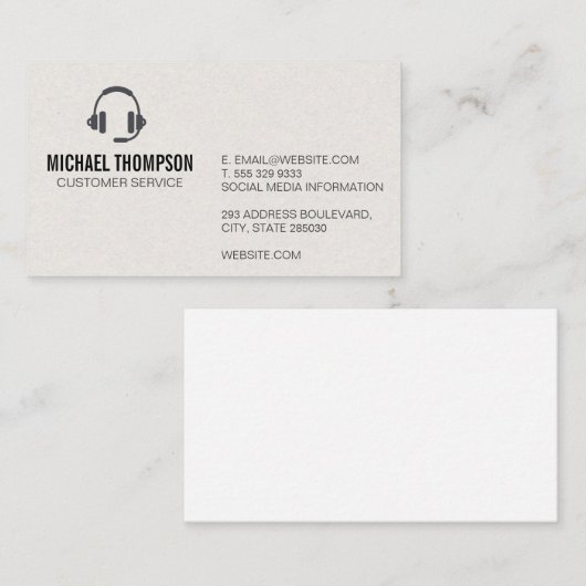 Headset van Customer Support | Ondernemend Visitekaartje (Voorkant / Achterkant)