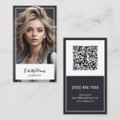 Headshot Aangepaste foto en QR-code Visitekaartje (Voorkant / Achterkant)