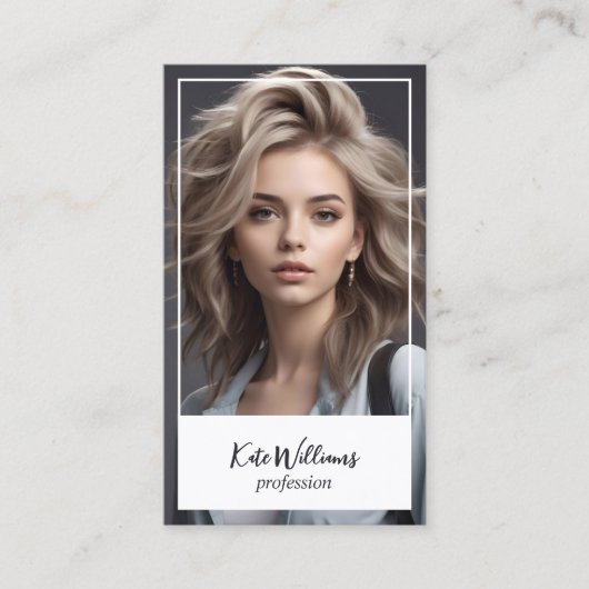 Headshot Aangepaste foto en QR-code Visitekaartje (Voorkant)