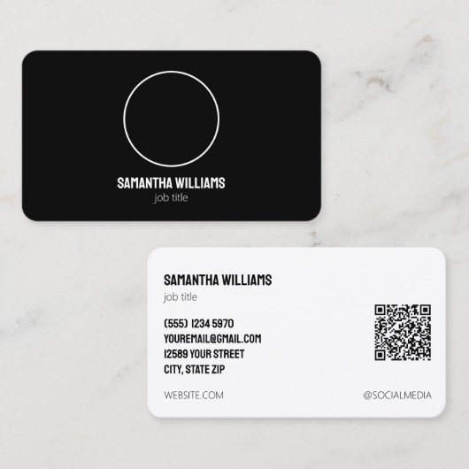 Headshot aangepaste QR of Logo Visitekaartje (Voorkant / Achterkant)