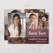 Headshot Actor & model 2-Sided Comp Briefkaart (Voorkant / Achterkant)