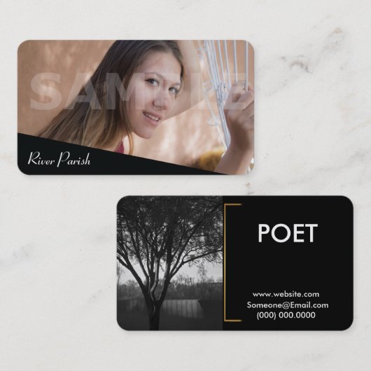 Headshot Actor Model of Poet Tree Visitekaartjes (Voorkant / Achterkant)