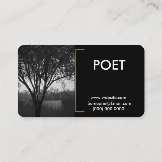 Headshot Actor Model of Poet Tree Visitekaartjes (Achterkant)