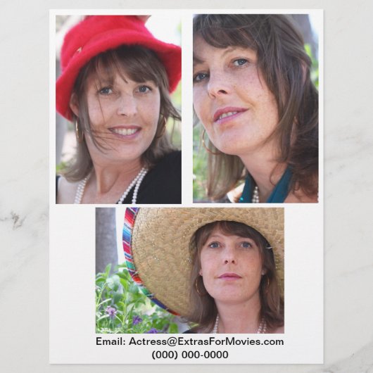 Headshot Comp Kaart - Actor Zed Kaart (Achterkant)