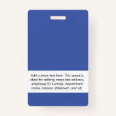 Headshot Custom Corporate Logo Employee Blue Badge (Achterkant)