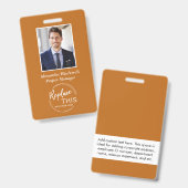 Headshot Custom Corporate Logo-Sinaasappel Badge (Voor- en achterkant)