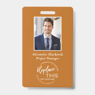 Headshot Custom Corporate Logo-Sinaasappel Badge