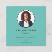 Headshot Foto QR CODE of Logo Professional BLAUWGR Vierkante Visitekaartje (Voorkant)