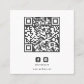Headshot Foto QR CODE of Logo Professional Roze Vierkante Visitekaartje (Achterkant)