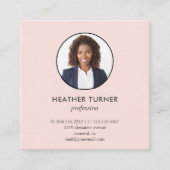 Headshot Foto QR CODE of Logo Professional Roze Vierkante Visitekaartje (Voorkant)