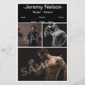 Headshot Mannelijke Actor Comp Card (Achterkant)